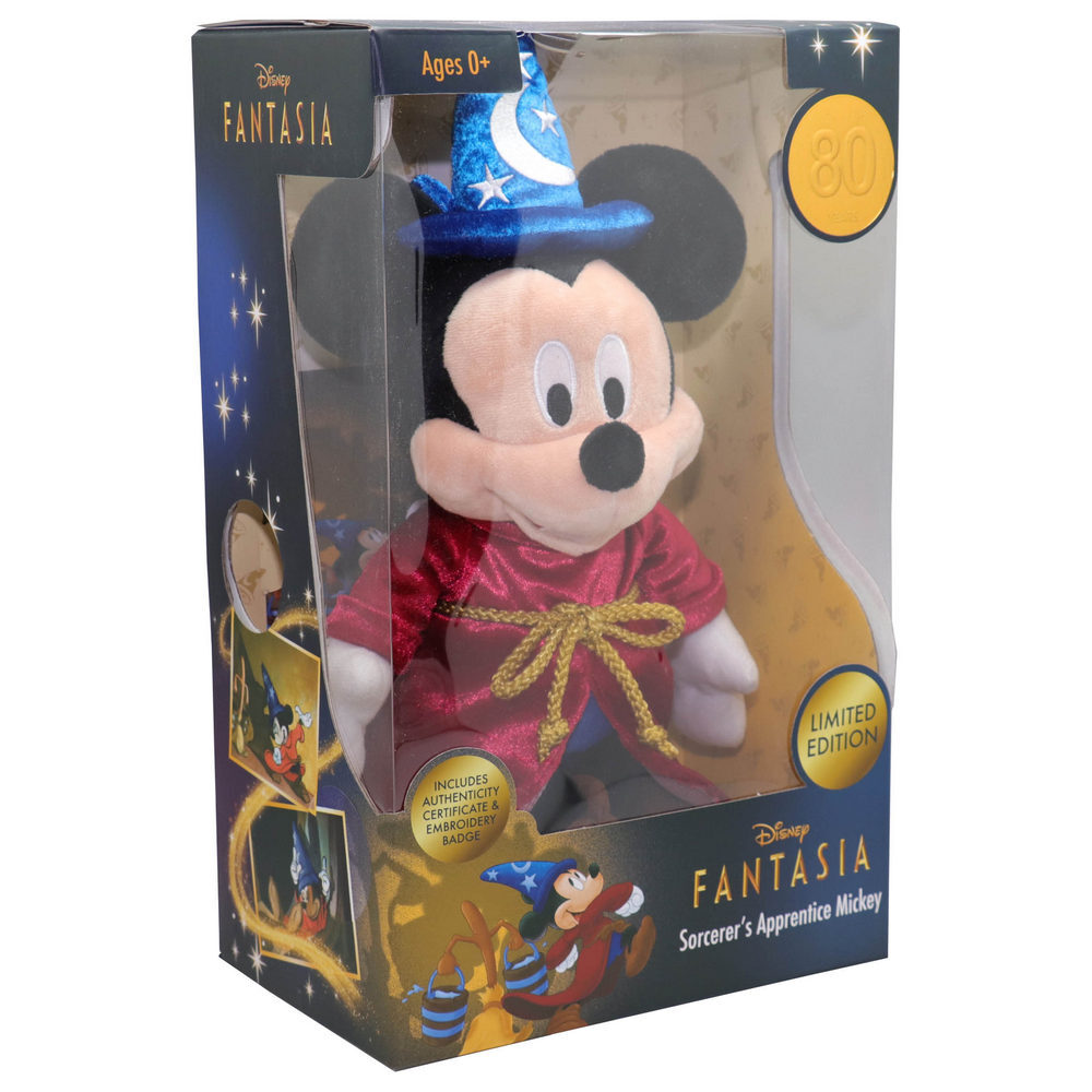 Disney Sorcerer Mickey Mouse Sequined Plush Fantasia 80th Anniversary 15  Plush NWT 