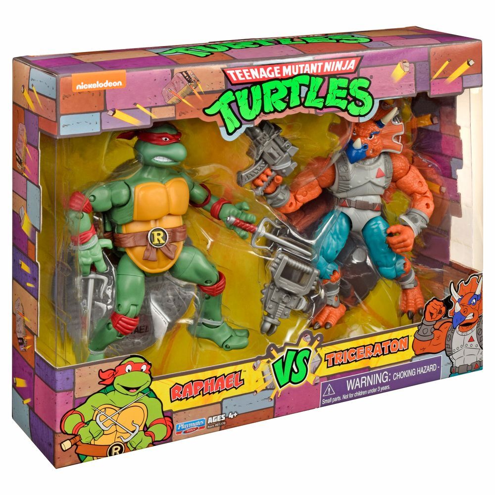 TMNT Classic 2 Pack - Raphael vs Triceraton