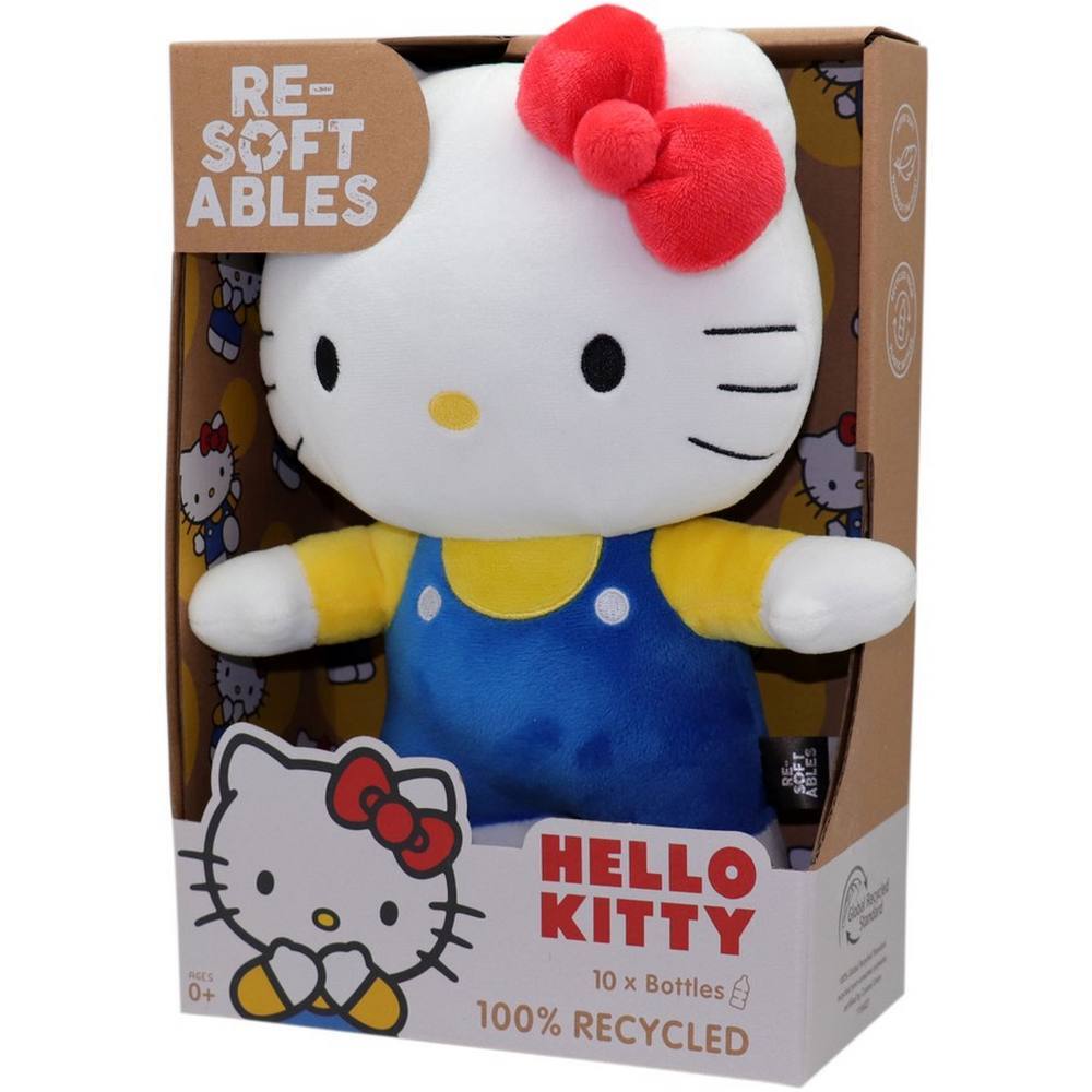 Resoftables 10" Hello Kitty Plush - Blue Overalls