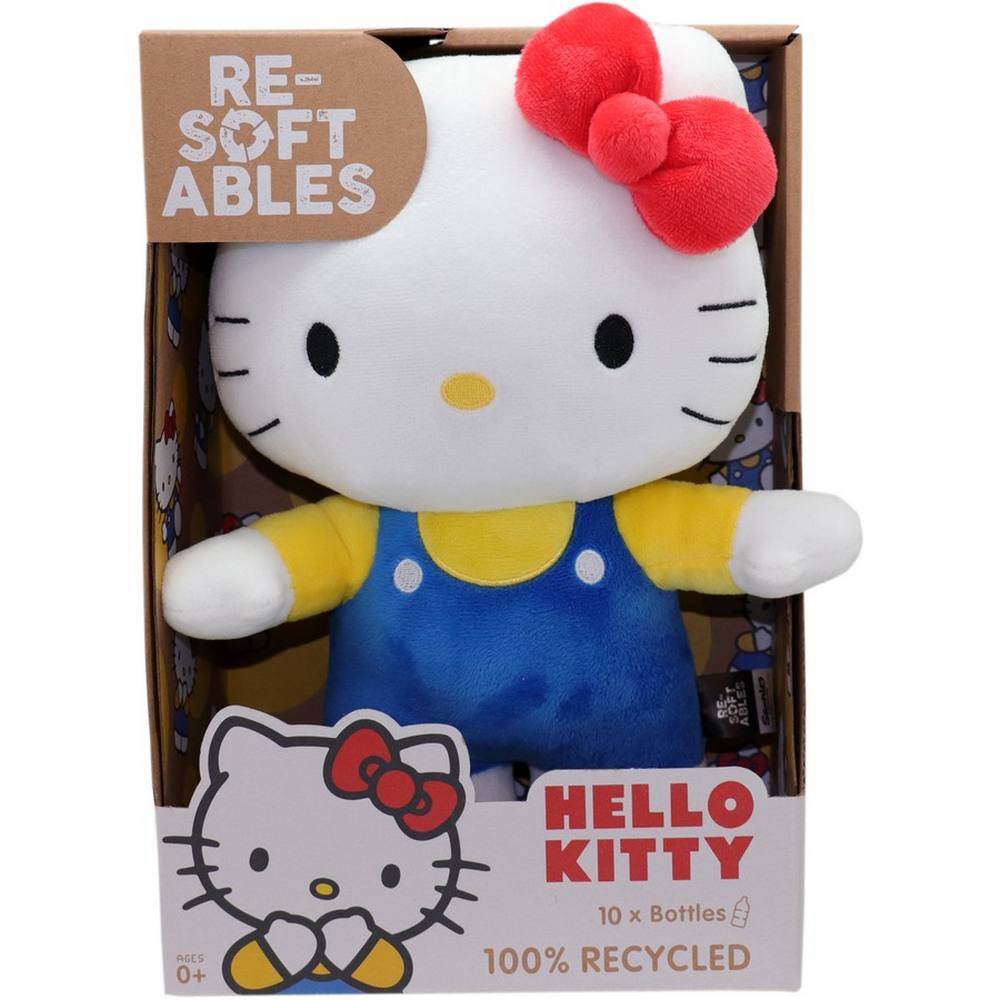 Resoftables 10" Hello Kitty Plush - Blue Overalls