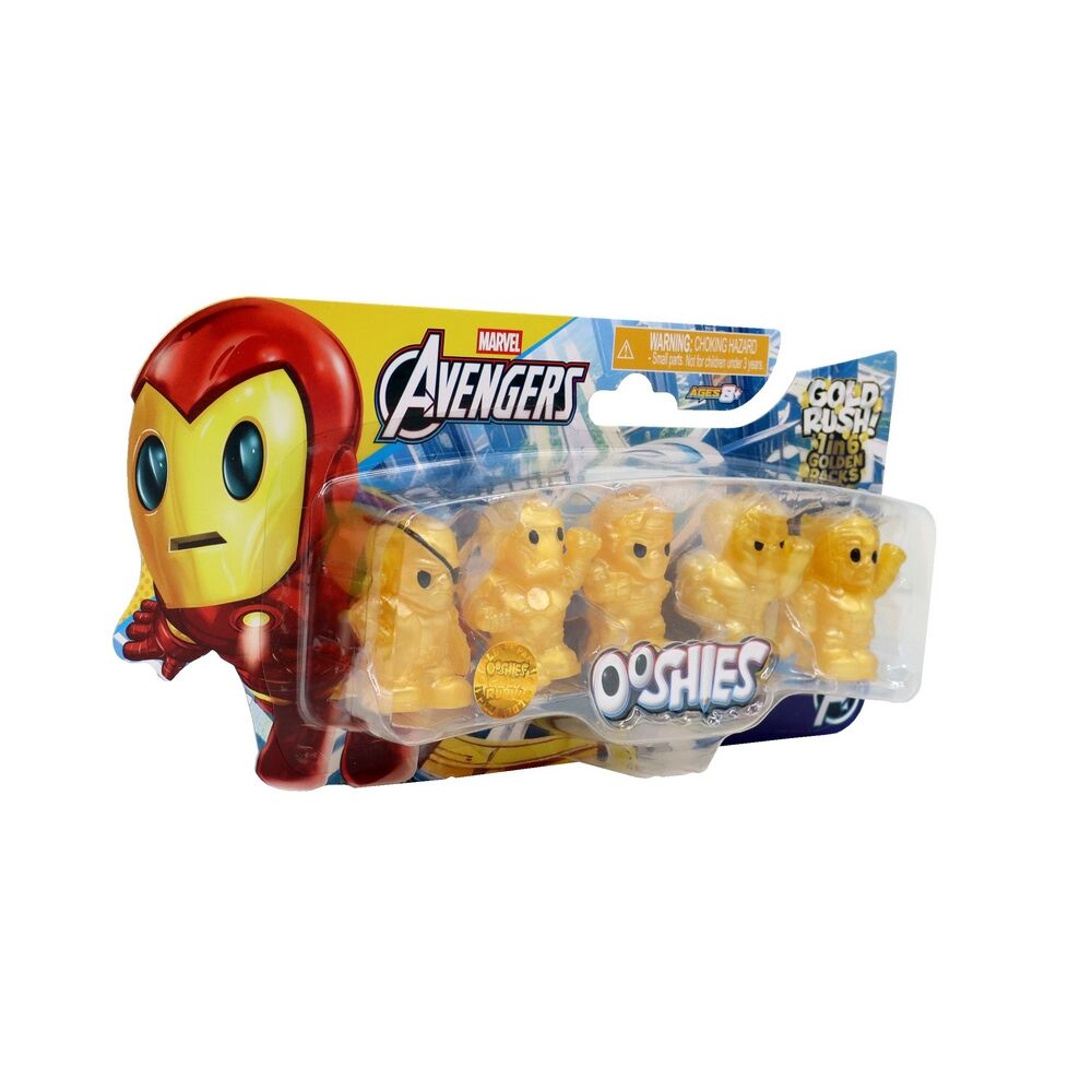 Ooshies Marvel Avengers Gold 5-Pack Pencil Toppers