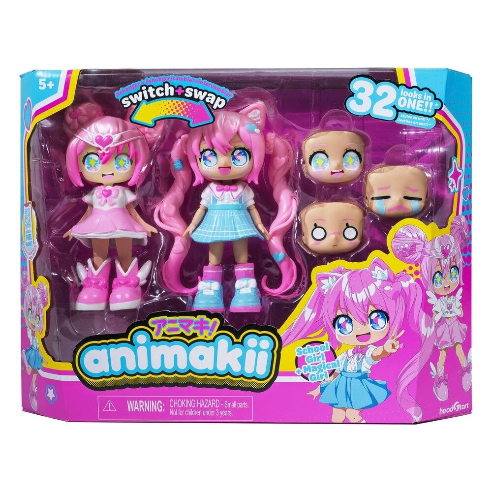 Animakii Doll with School Girl + Magical Girl