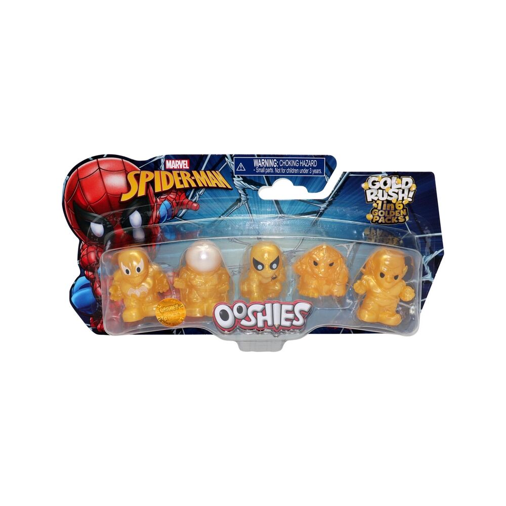 Ooshies Marvel Spider-Man Gold Rush 5-Pack Pencil Toppers