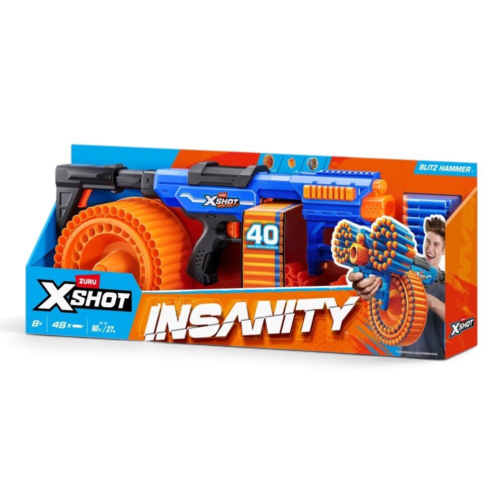 ZURU X-Shot Insanity Blitz Hammer with 48 Darts