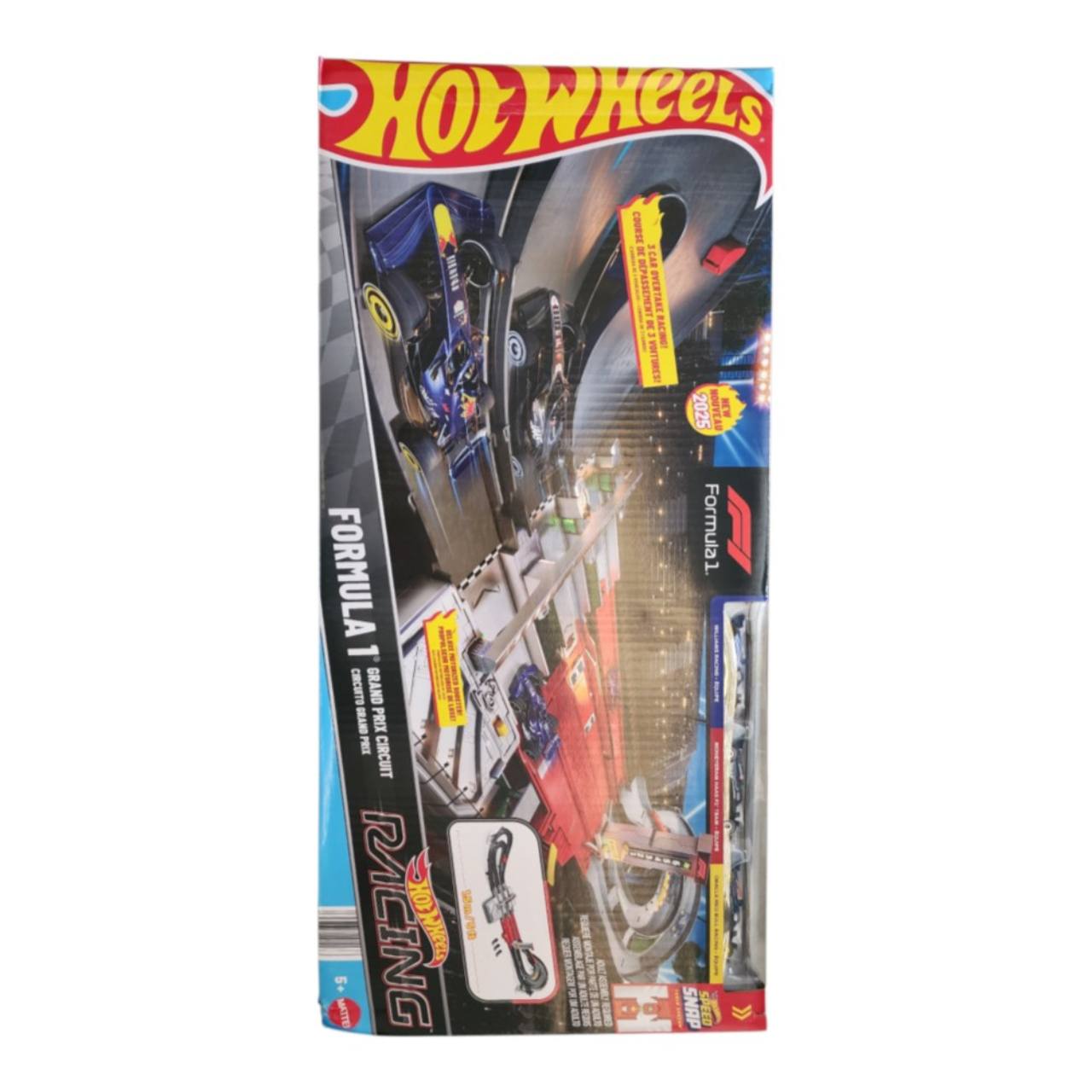 Hot Wheels Racing Formula 1 Grand Prix Circuit Track Set with 5 Cars – Damaged Packaging