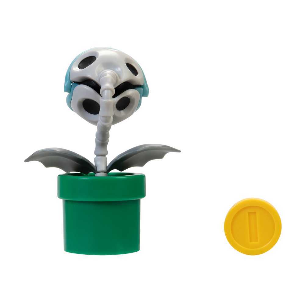 Super Mario Articulated Figure - Bone Piranha Plant with Coin (4