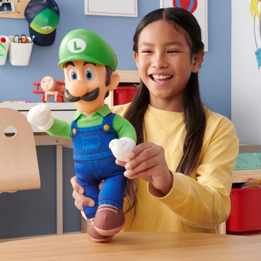 The Super Mario Bros Movie Poseable Plush Luigi