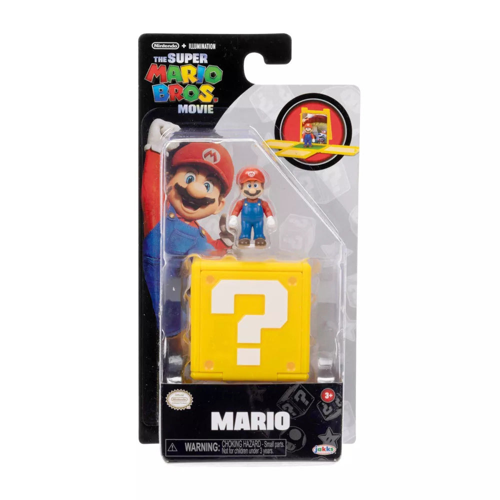 The Super Mario Bros Movie Mario Mini Figure - Mario & Question Block