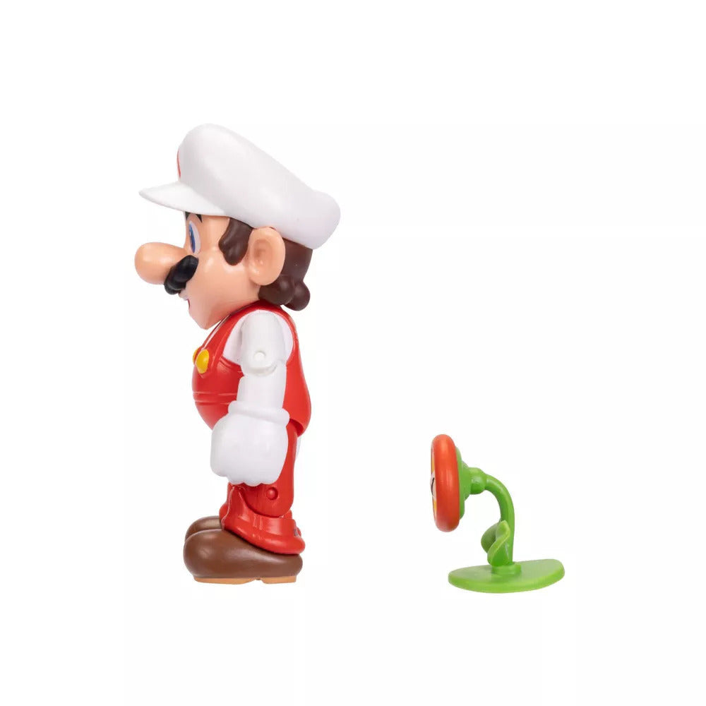 Super Mario Articulated Figure - Fire Mario with Fire Flower (4")