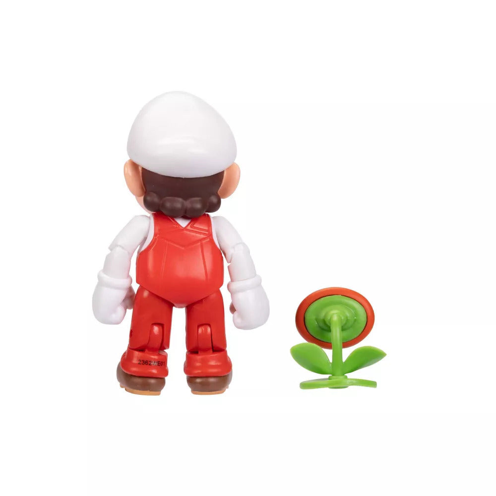 Super Mario Articulated Figure - Fire Mario with Fire Flower (4")