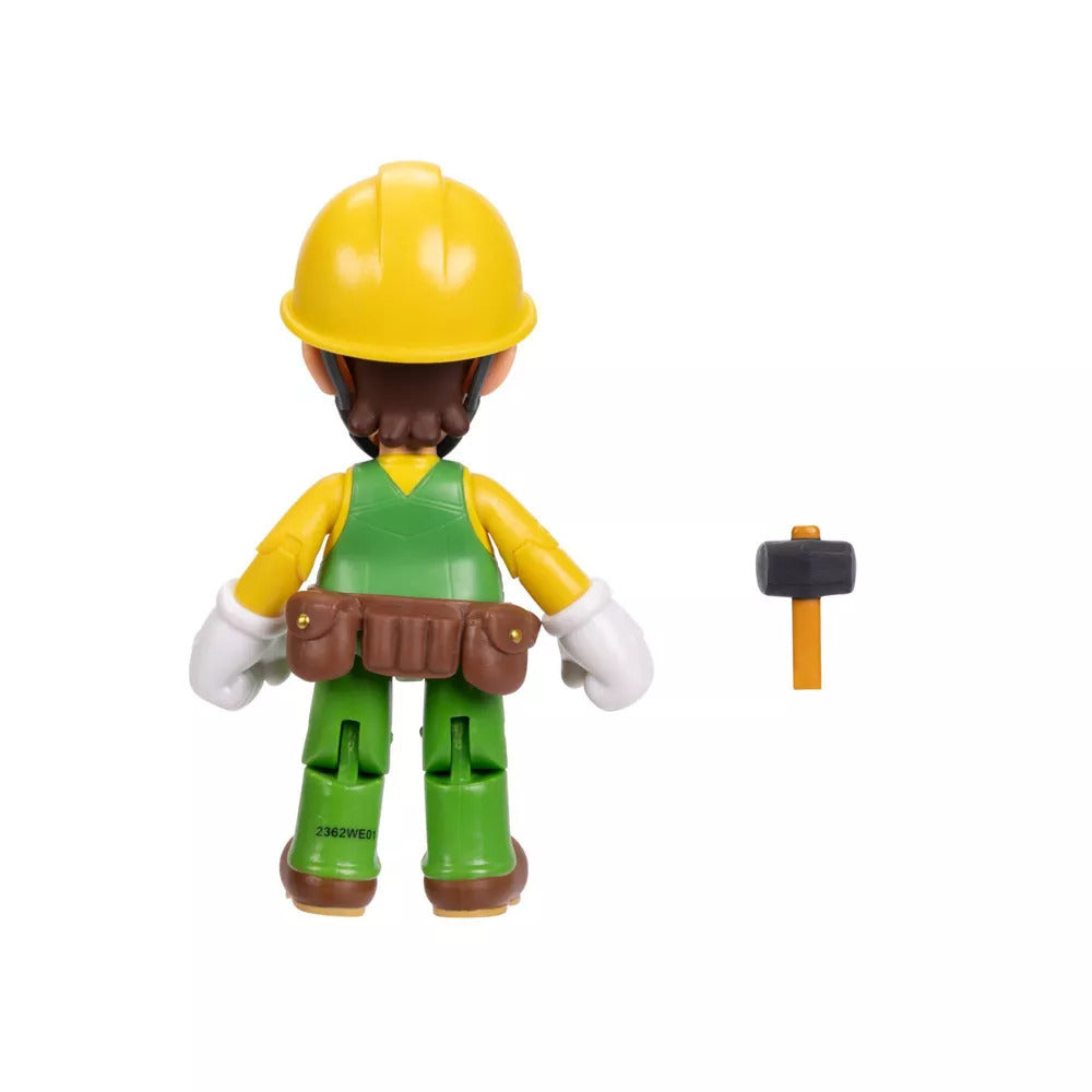 Super Mario  Articulated Figure - Builder Luigi with Utility Belt (4")