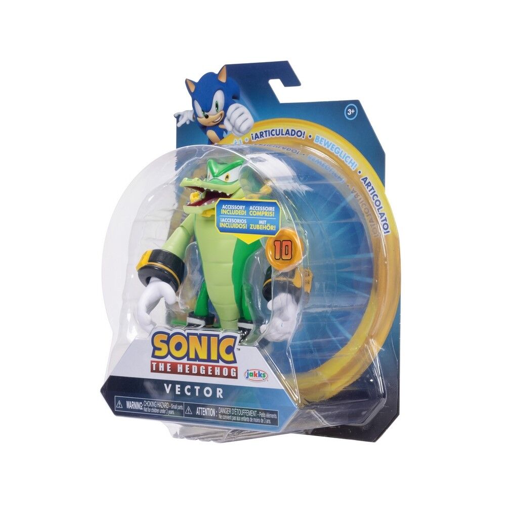 Sonic The Hedgehog 4" Figures - Vector with Super Ring