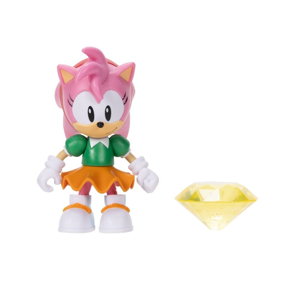 Sonic The Hedgehog 4" Figures - Classic Amy with Yellow Chaos Emerald