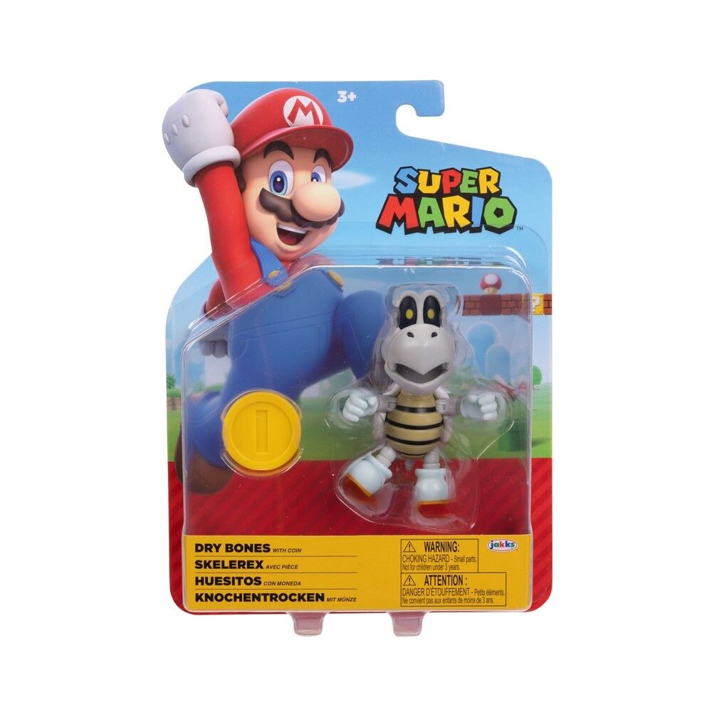 Nintendo Super Mario 4" Figures - Dry Bones with Coin