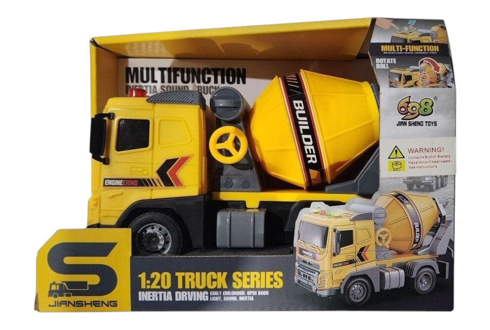 Construction Vehicles 18cm with Light & Sounds Cement Mixers