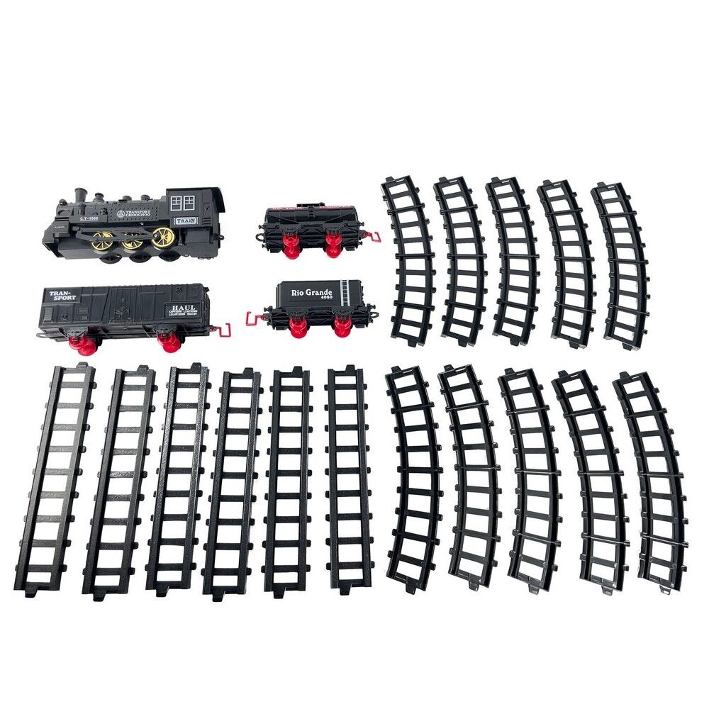 Retro Classic Steam Train Set Electric with Sound Light and Spray