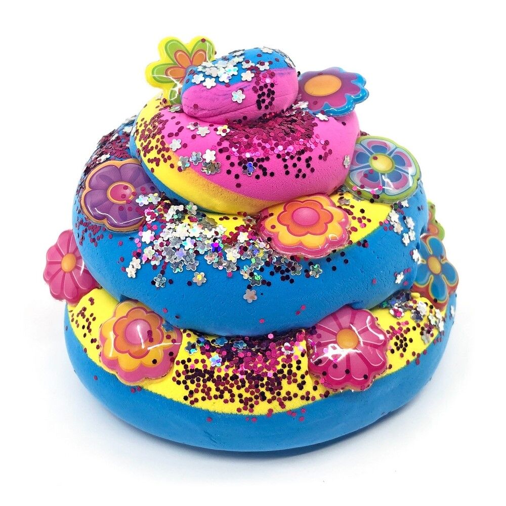 CRA-Z-SLIMY FUN DOME TOPPER JARS PDQ ASST - FLOWER POWER TIE DYE FLUFFY