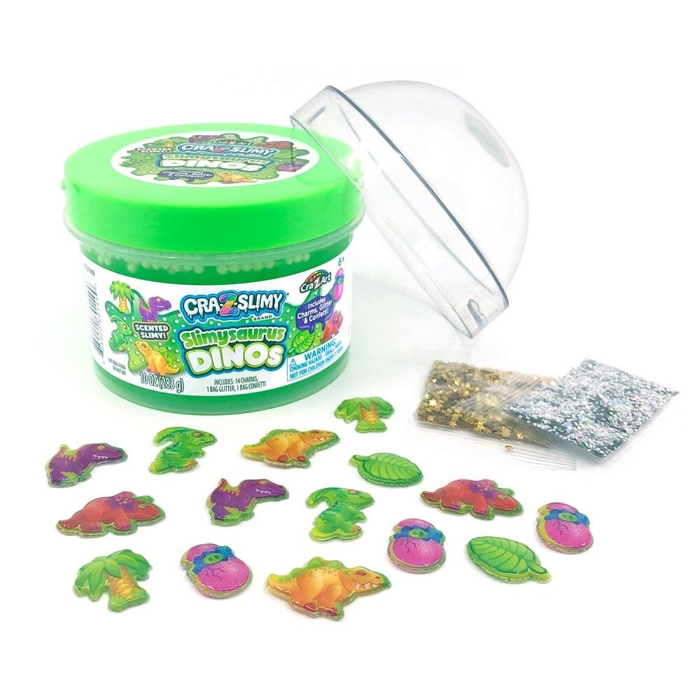 CRA-Z-SLIMY FUN DOME TOPPER JARS PDQ ASST - SLIMYSAURUS DINOS