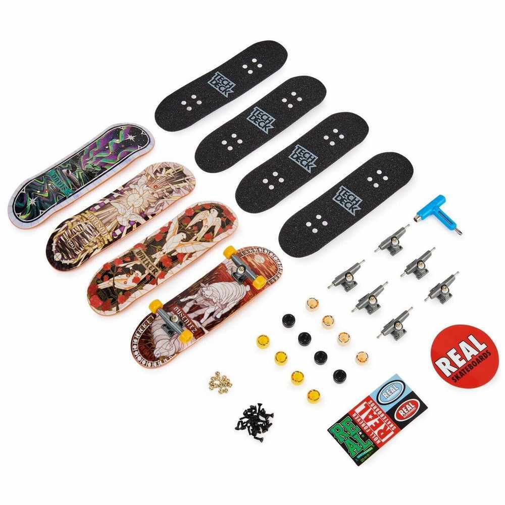 Tech Deck Ultra DLX 4 Pack Fingerboards - Real Skateboards