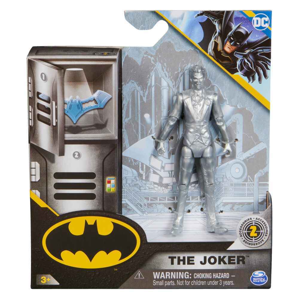 DC Batman 4" Figure & Accessories - The Joker Metallic