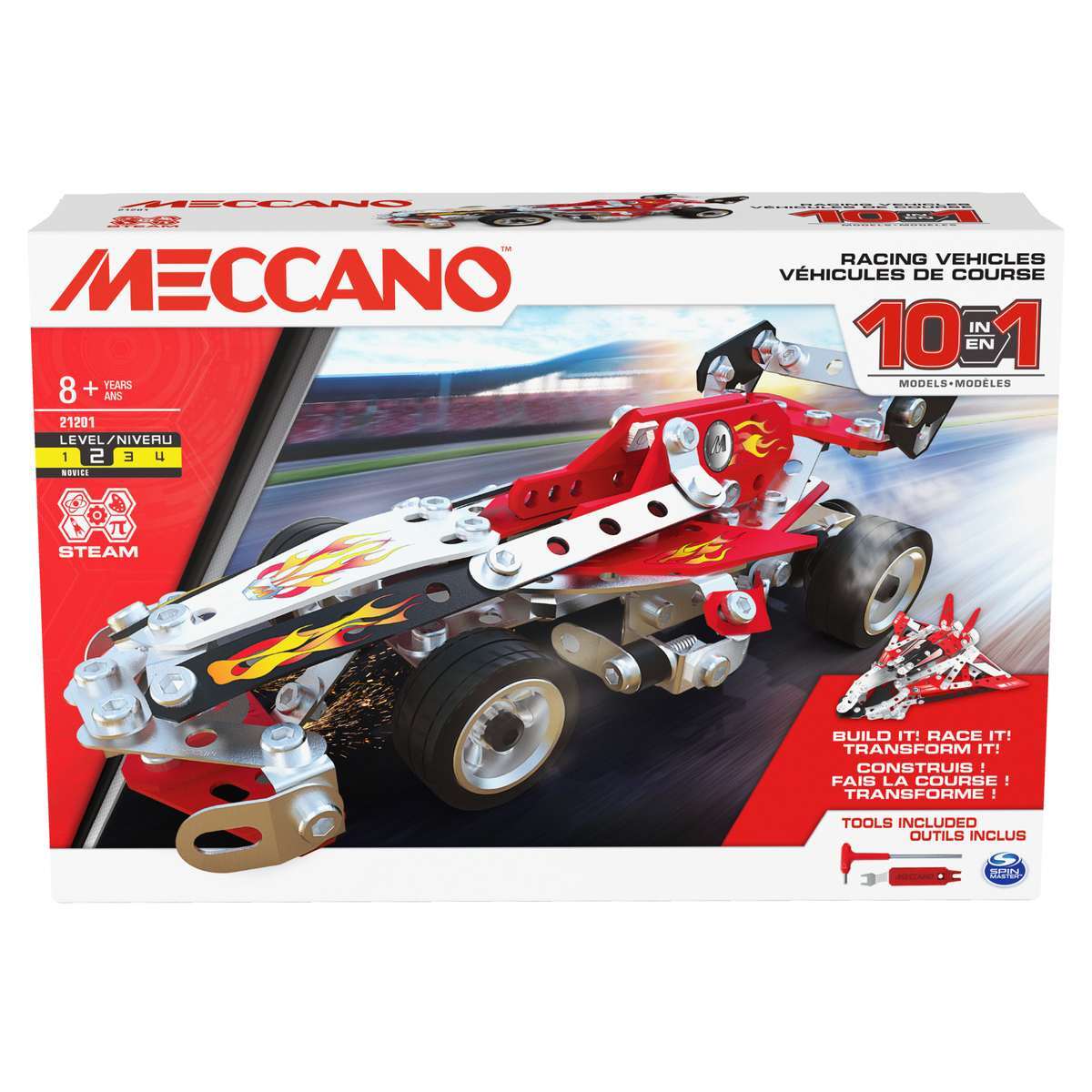 Meccano 10 in 1 model Set - Racing Vehicles