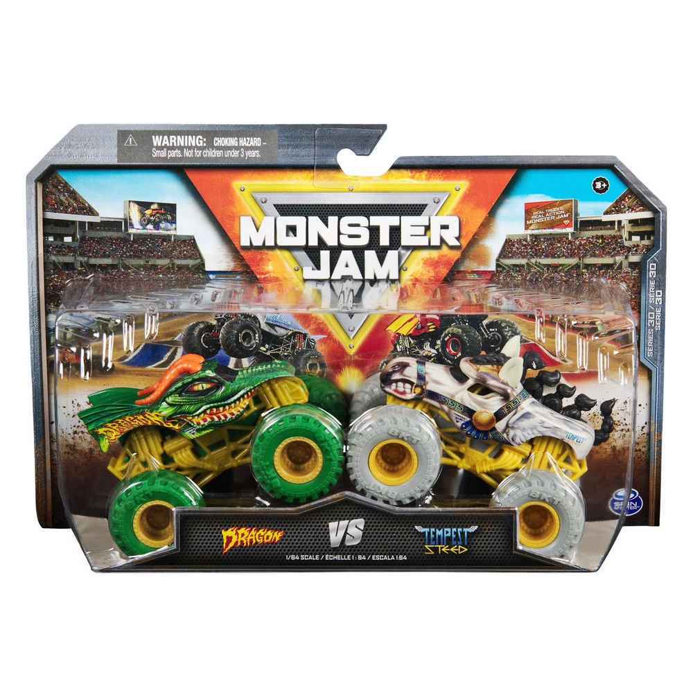 Monster Jam 2 Pack 1:64 Series 30 - Dragon vs Tempest Steed