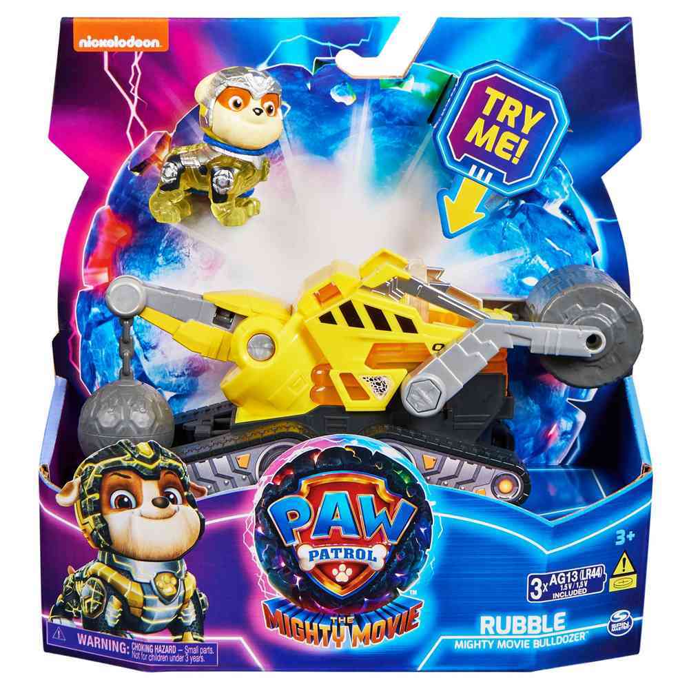 Paw Patrol The Mighty Movie - Mighty Movie Bulldozer & Rubble Figure