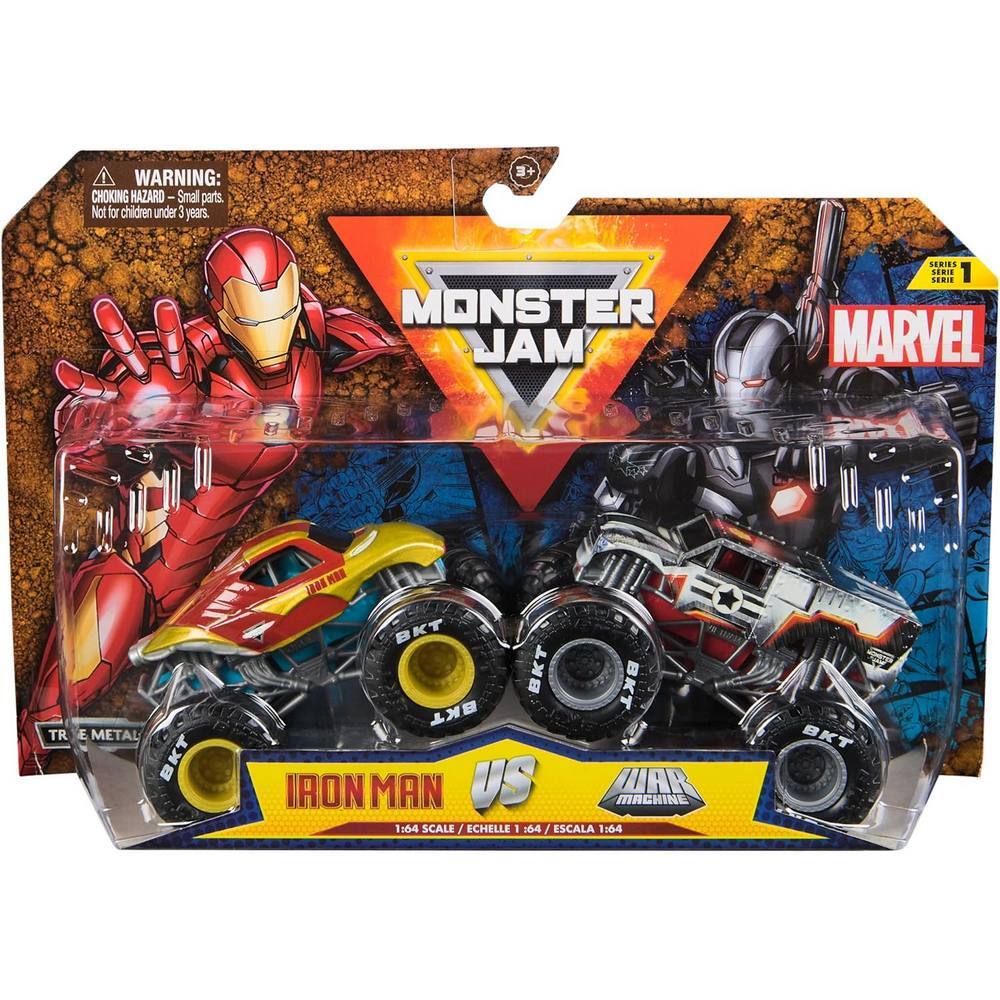 Monster Jam Marvel 1:64 2 Pack Series 1 - Iron Man vs War Machine