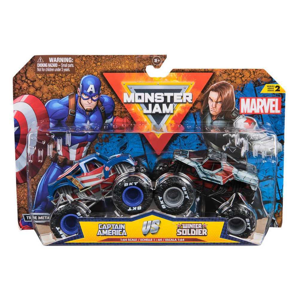 Monster Jam Marvel 1:64 2 Pack Series 2 - Captain America vs Winter Soldier