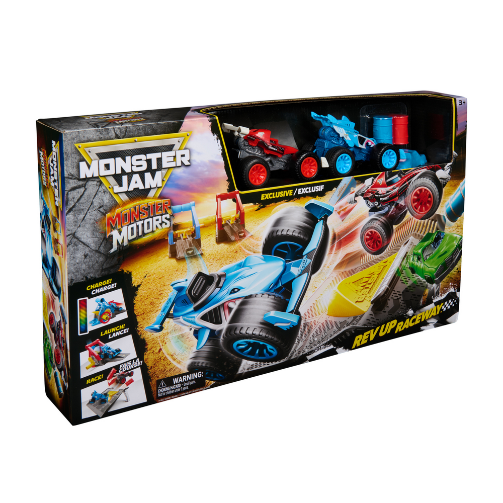 Monster Jam 1:64 Monster Motor Rev-up Raveway Playset