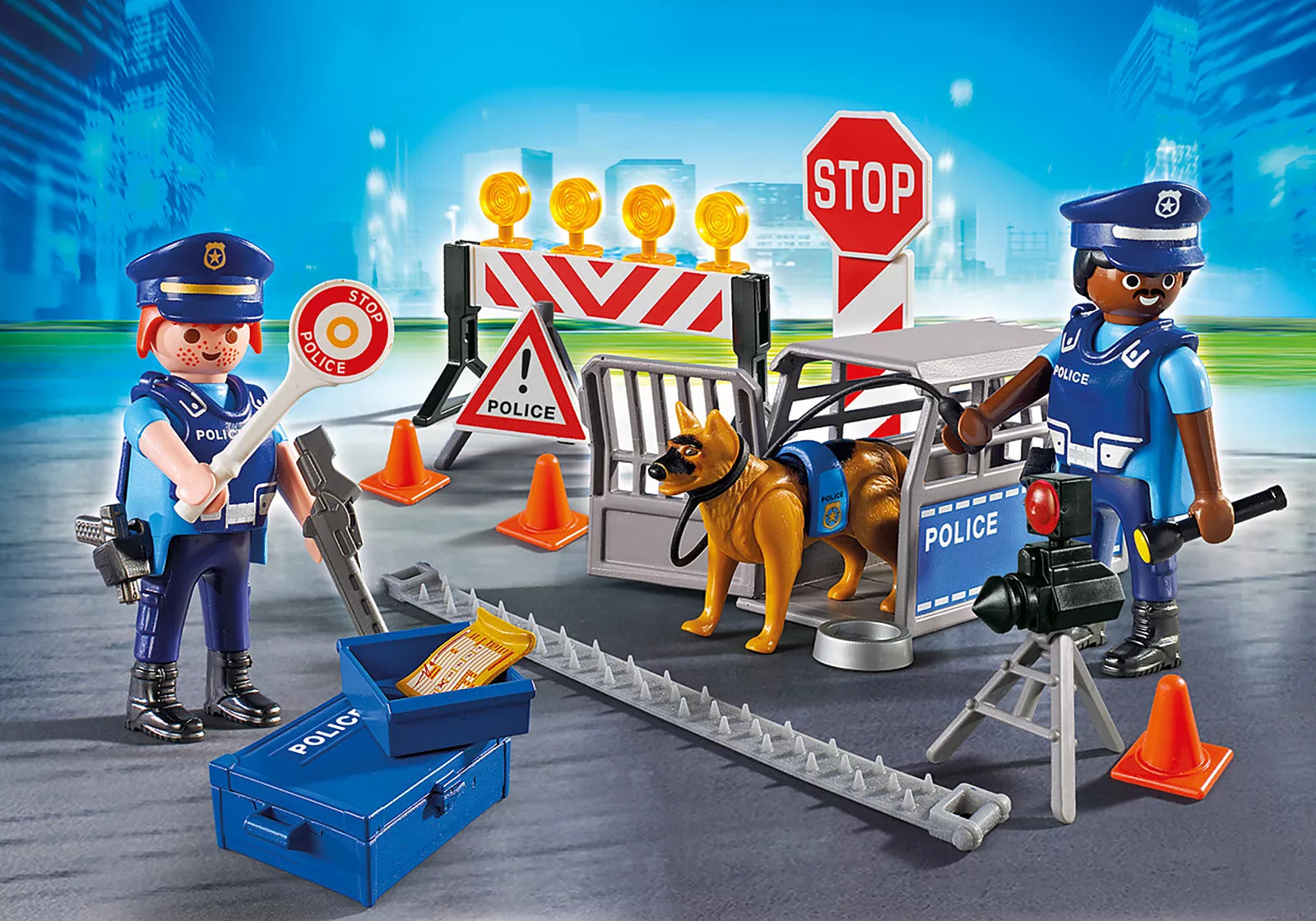 Playmobil City Action - Police Roadblock with Figures