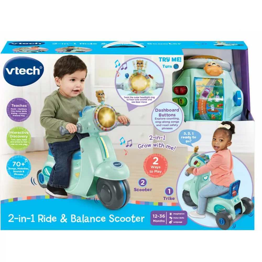 Vtech - 2-in-1 Ride & Balance Scooter Blue