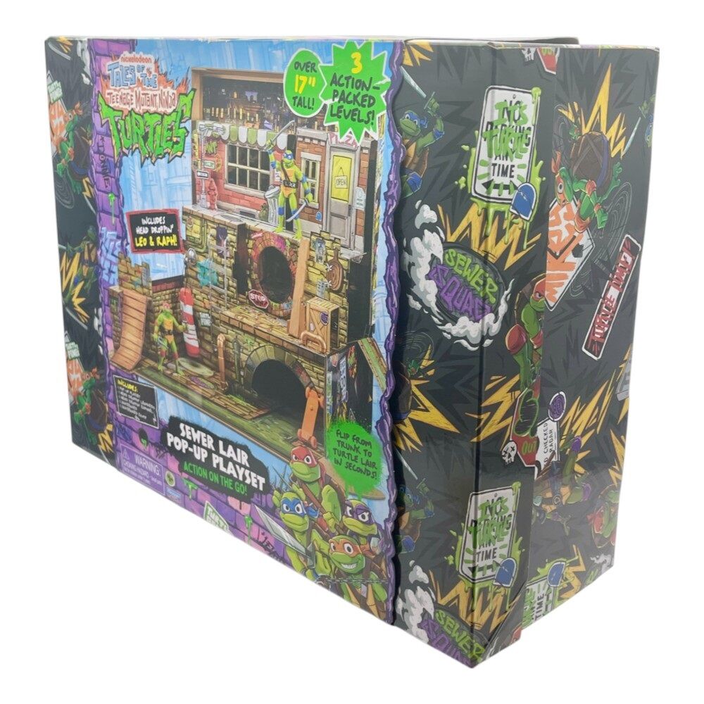 Tales of the TMNT Sewer Lair Pop-Up Playset with Leo & Raph
