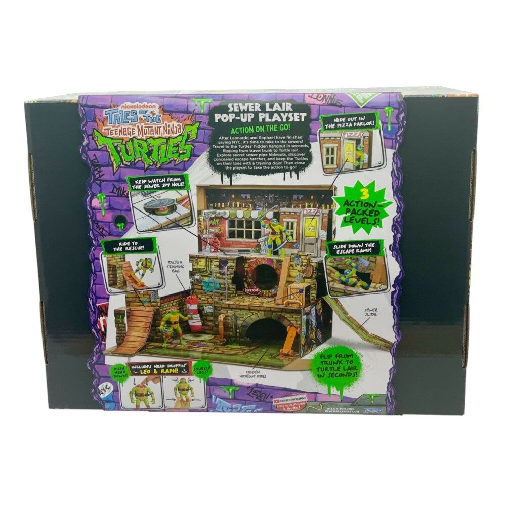 Tales of the TMNT Sewer Lair Pop-Up Playset with Leo & Raph