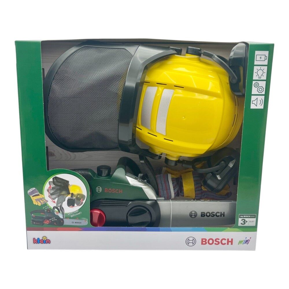 Bosch Mini Lumberjack Pretend Play Set with Chainsaw, Helmet & Gloves