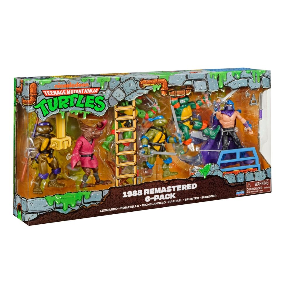 Teenage Mutant Ninja Turtles Classic 1988 Remastered Animated Figure 6 Pack