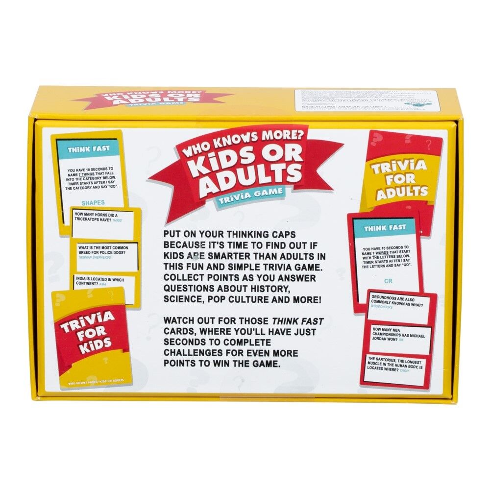 "Who Knows More? Kids Or Adults" Game
