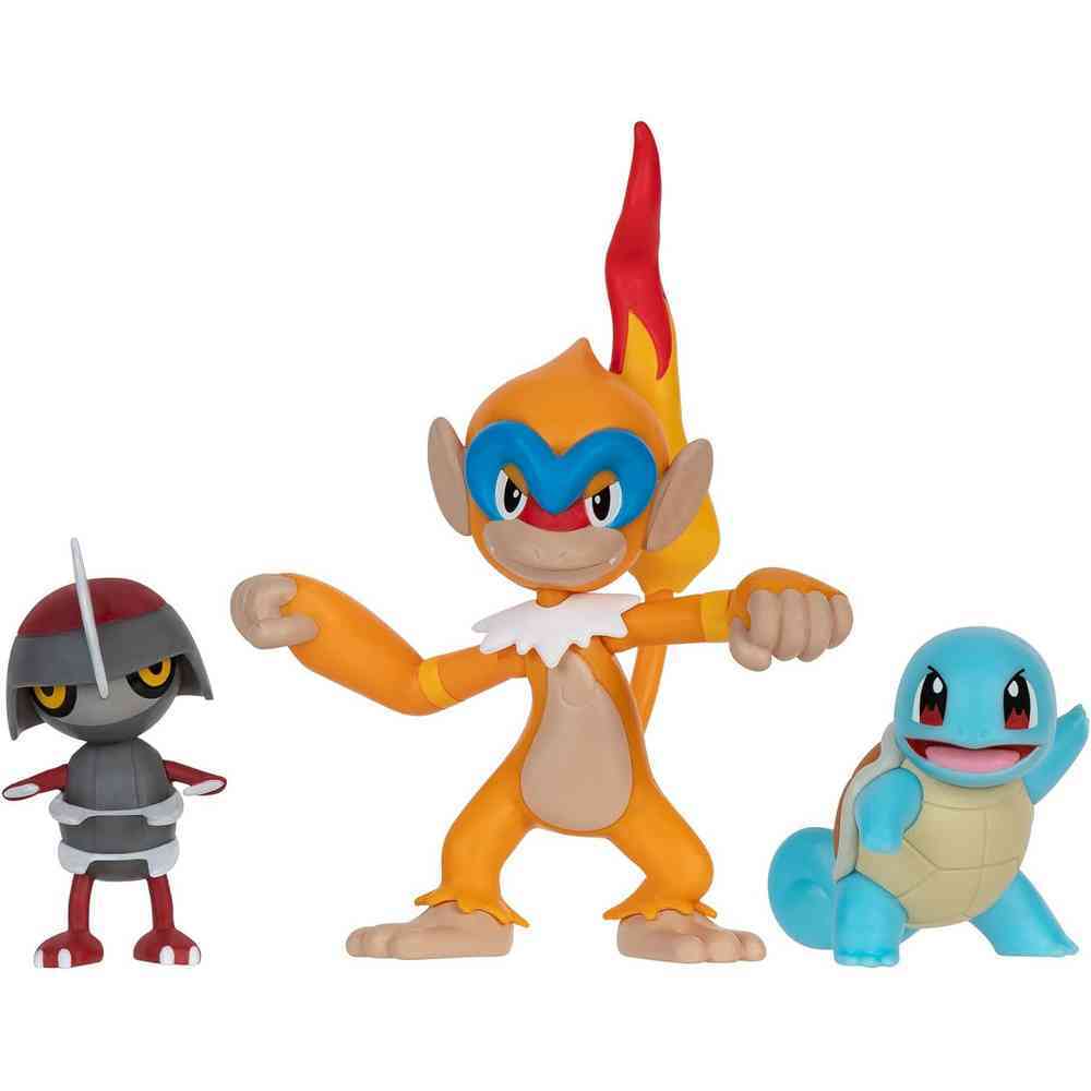 Pokemon Battle Figure Set 3 Pack - Pawniard + Monferno + Squirtle