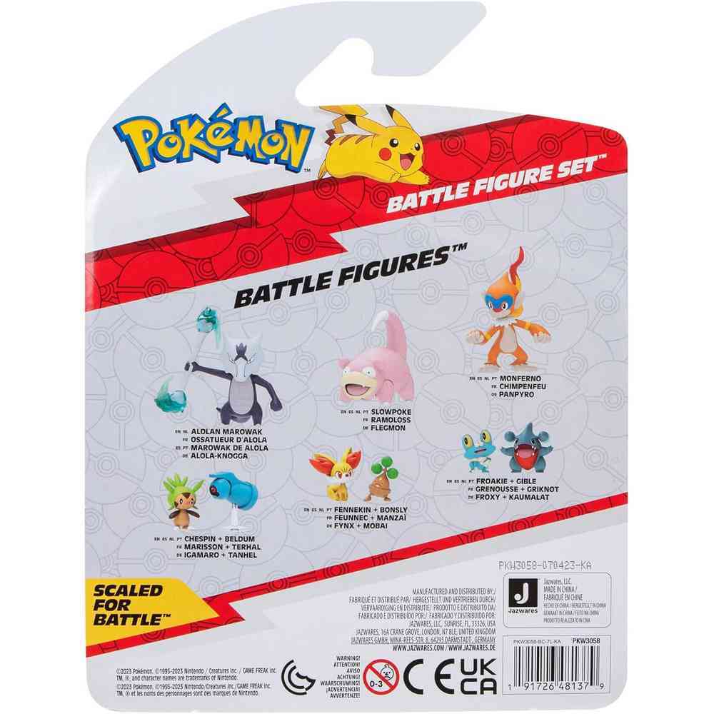 Pokemon Battle Figure Set 3 Pack - Pawniard + Monferno + Squirtle