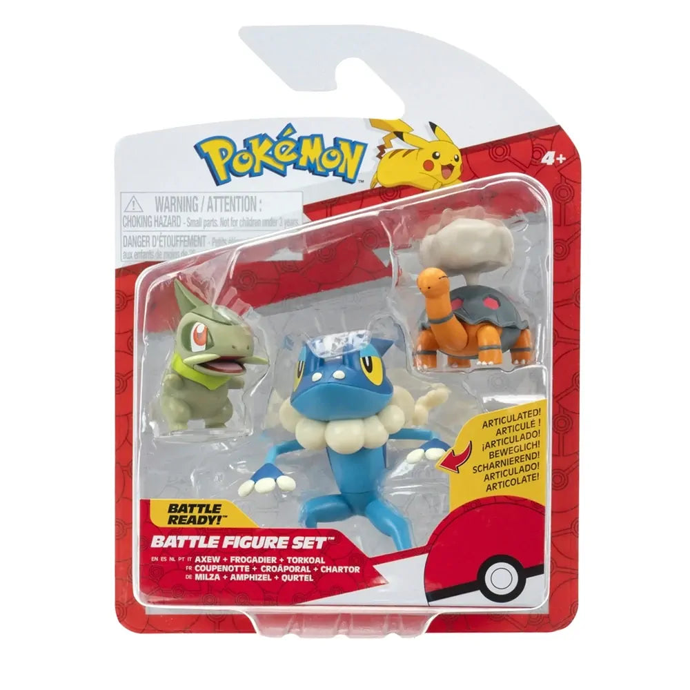 Pokemon 2& 3 Figure Wave 24 Axew + Frogadier + Torkoal