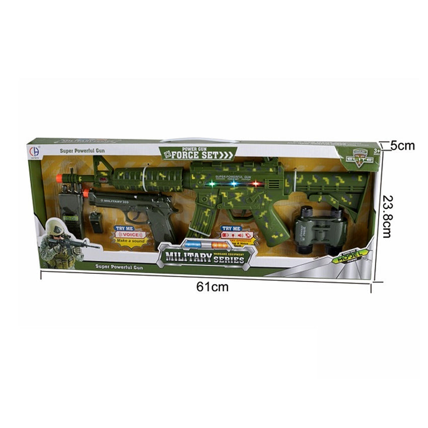 Power Gun Force Set - Military Playset Lights & Sounds