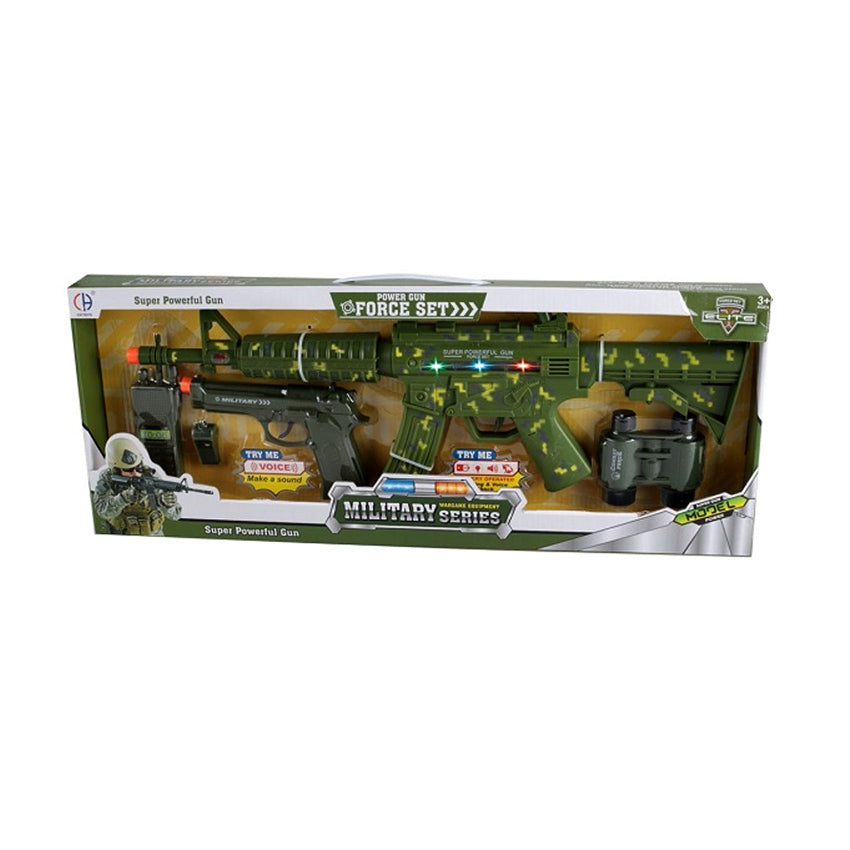 Power Gun Force Set - Military Playset Lights & Sounds