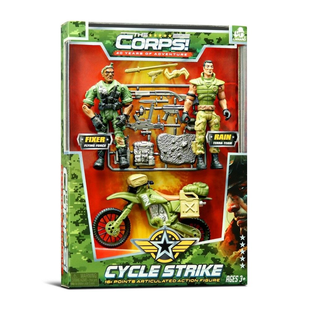 The Corps Cycle Strike Poseable Figures with Attack Vehicle & Accessories ASST Randomly Selected