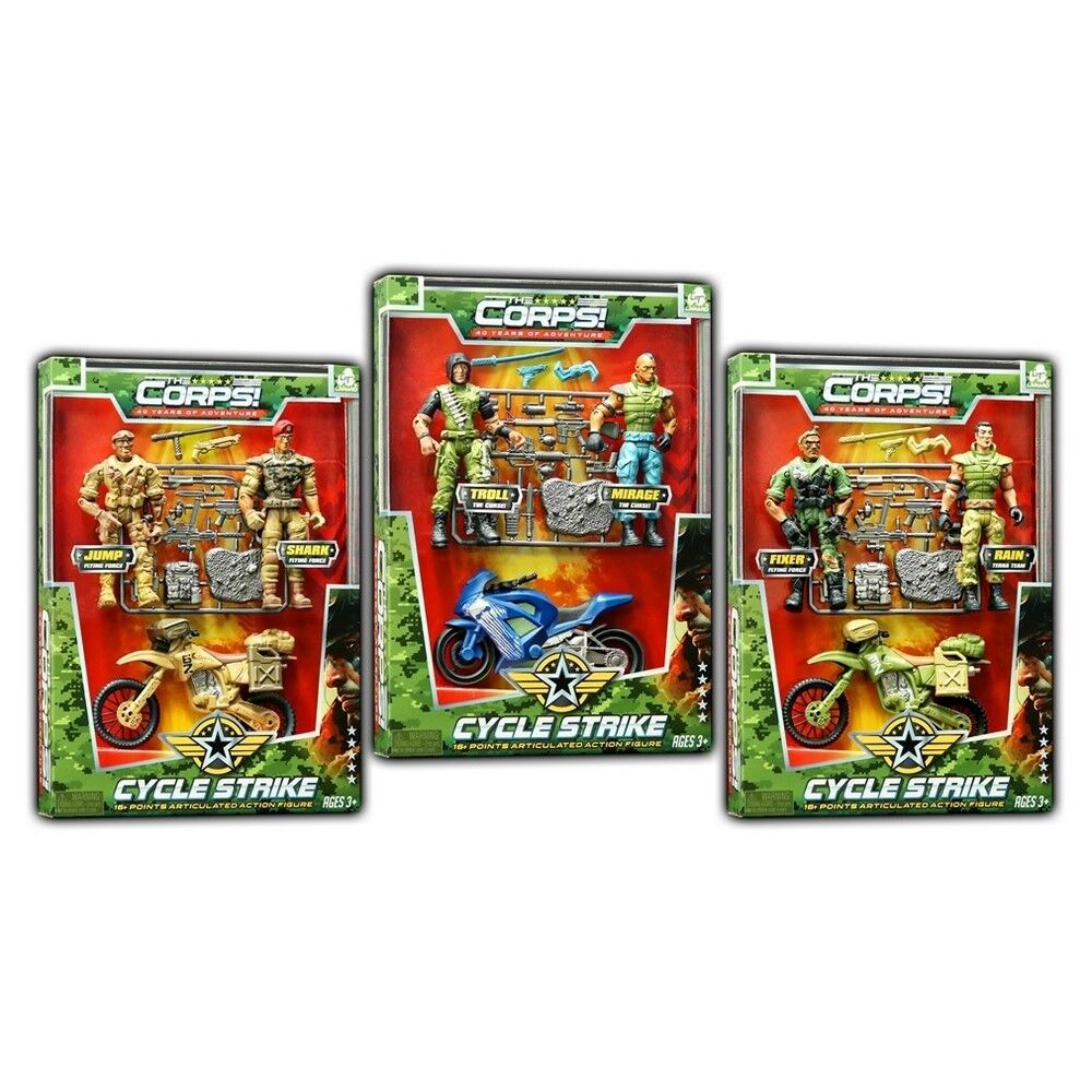 The Corps Cycle Strike Poseable Figures with Attack Vehicle & Accessories ASST Randomly Selected