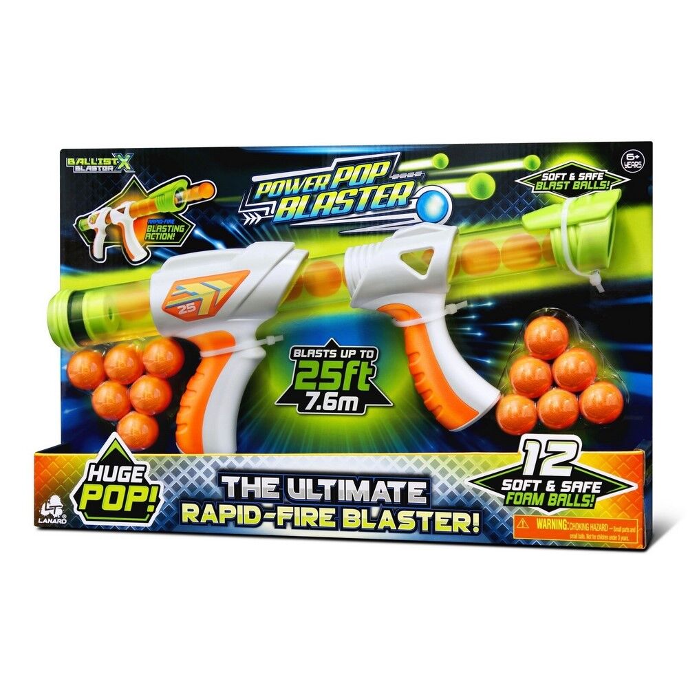 Ballist-X Power Pop Blaster with 12 Foam Balls
