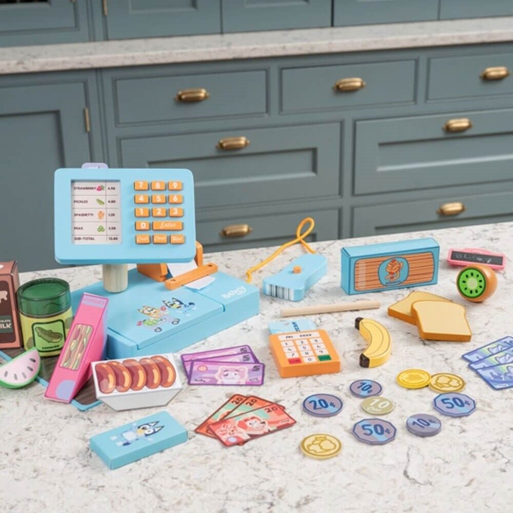 Bluey Wooden Cash Register