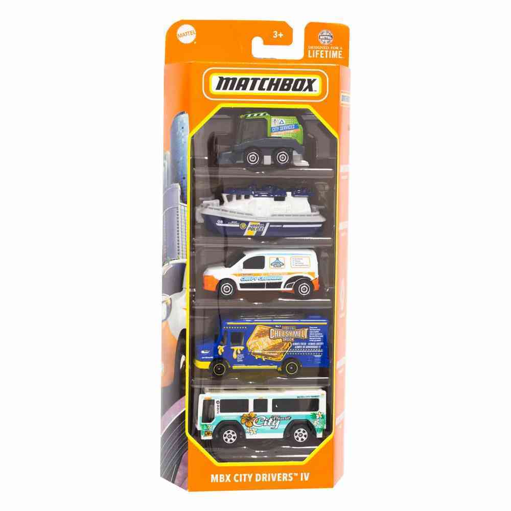 Matchbox 5 Pack Vehicles - MBX City Drivers IV