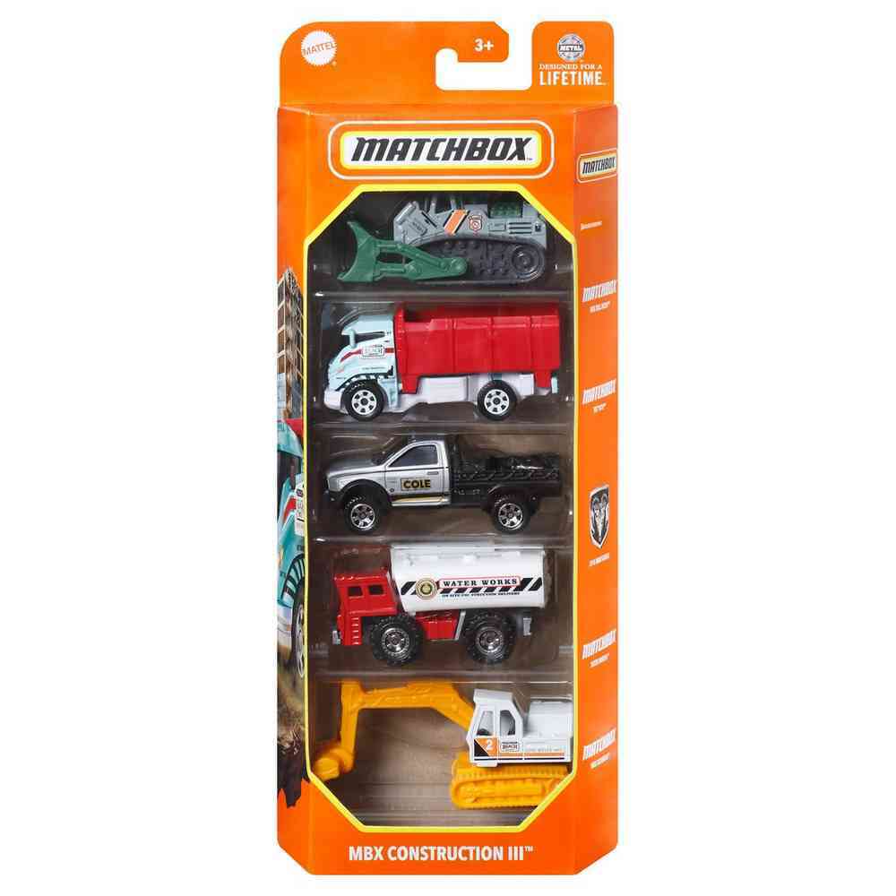 Matchbox 5 Pack Vehicles - MBX Construction III