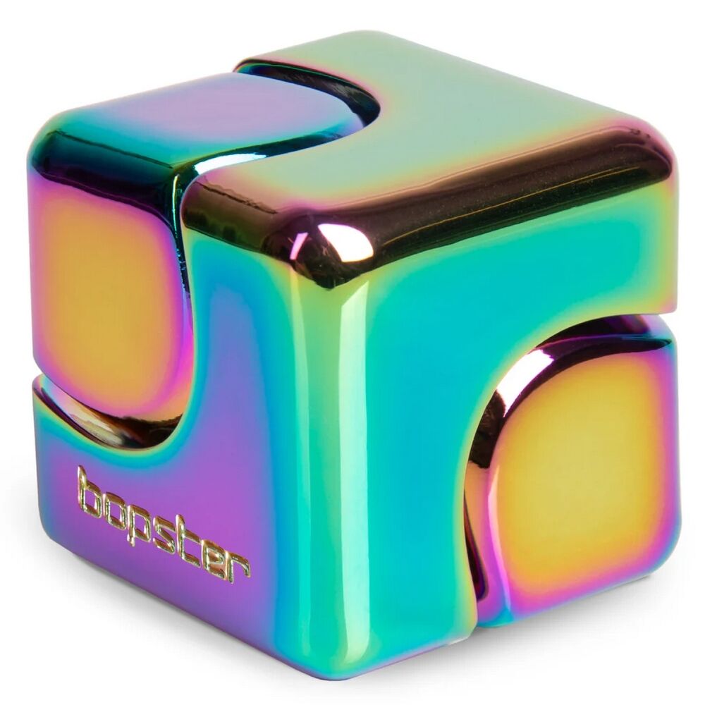 Bopster Fidget Cube Spinner - Multicolour Metallic