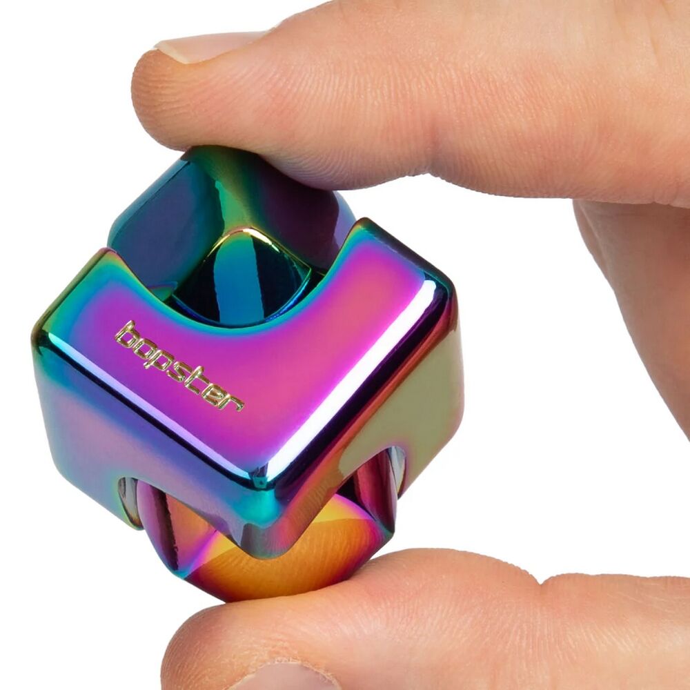 Bopster Fidget Cube Spinner - Multicolour Metallic